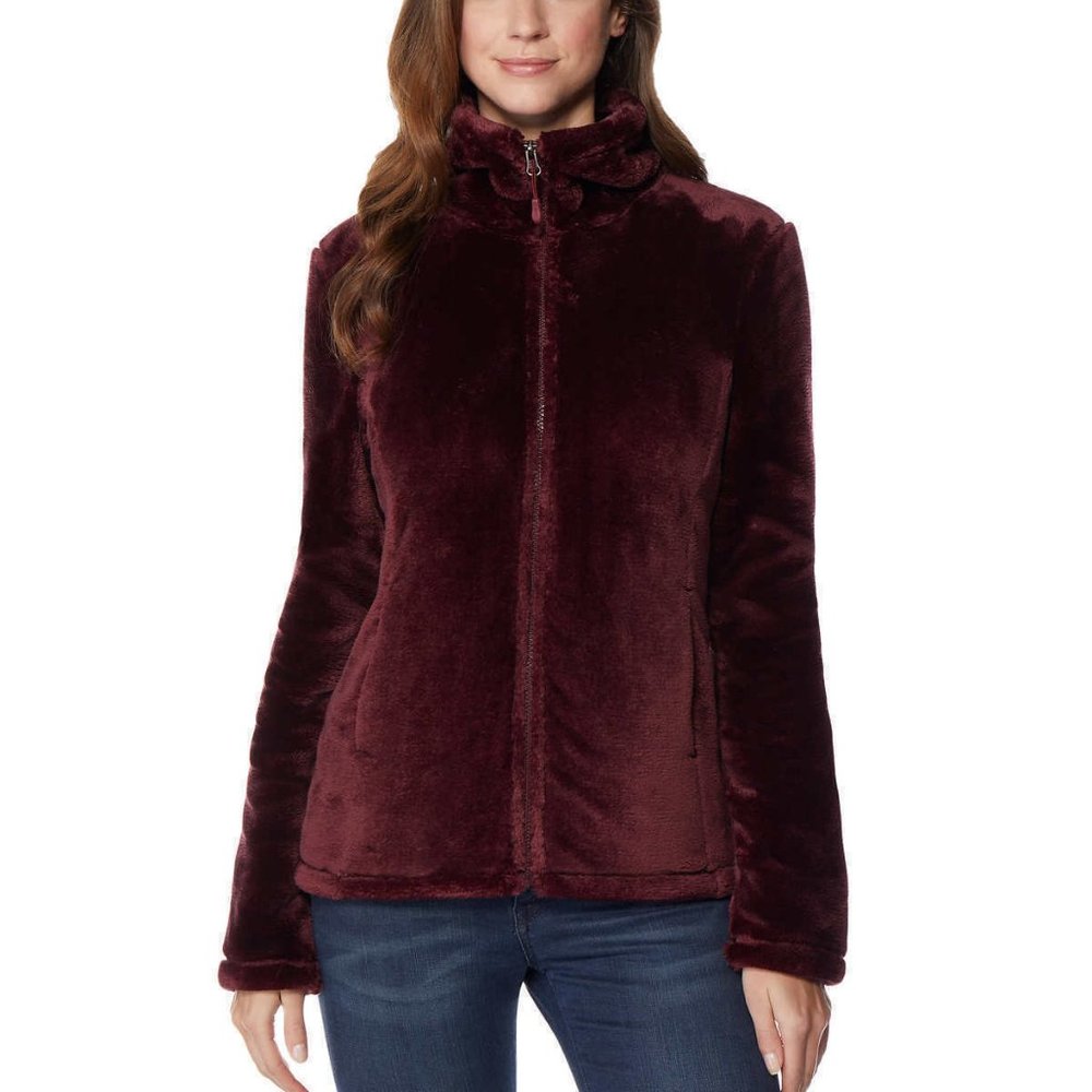 32 Degrees Women's Plush Faux Fur Full Zip Jacket - Picture 5 of 7
